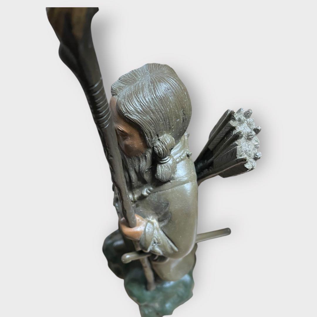 麦銅製 神武天皇尊像 金村光造作 木箱付き 八咫烏像