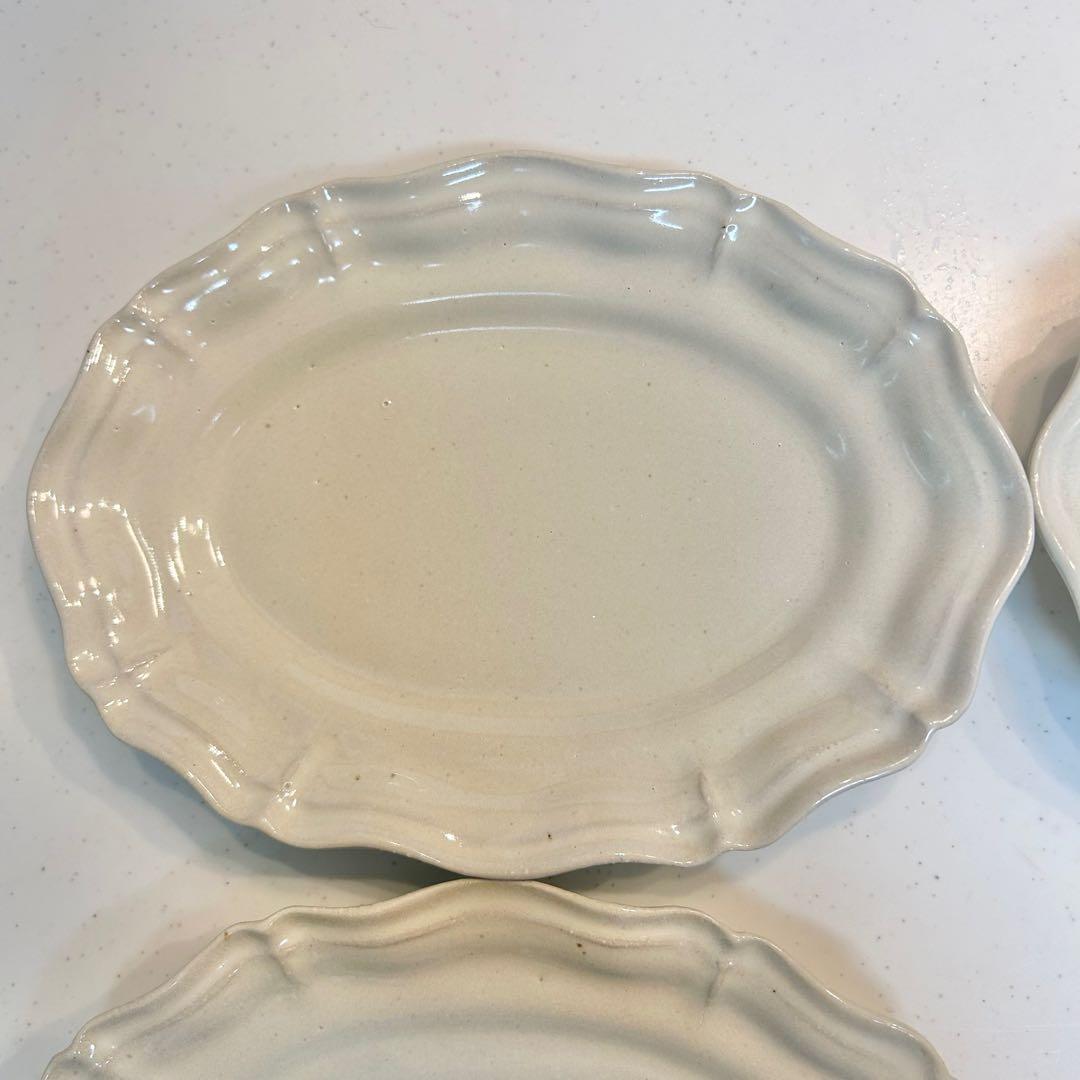 土本製陶　レリーフオーバルS プレート4枚