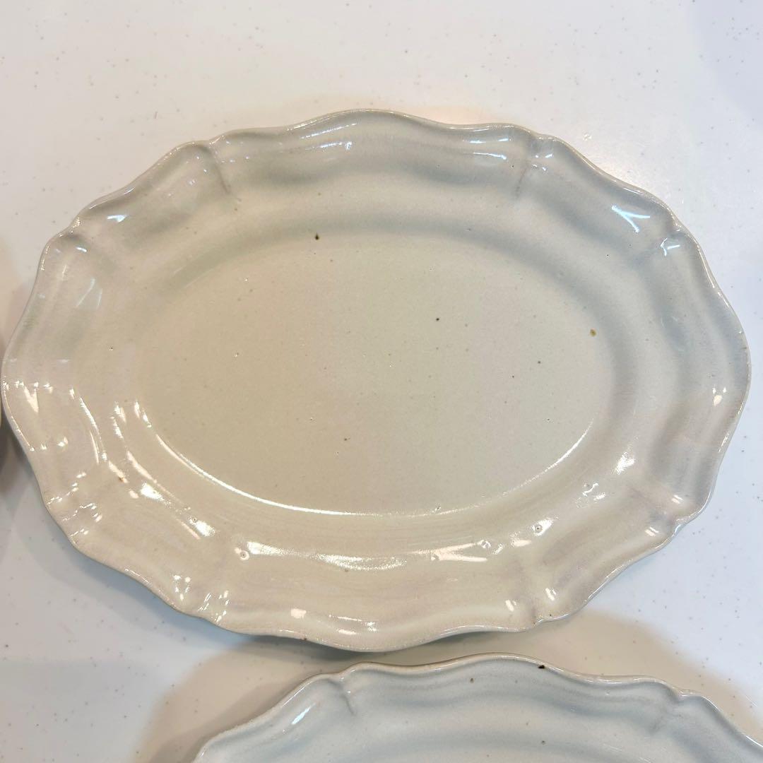 土本製陶　レリーフオーバルS プレート4枚