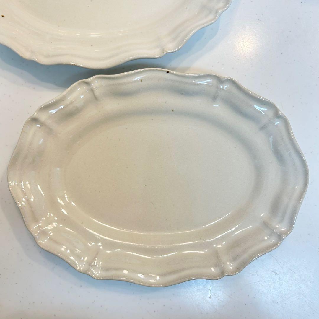 土本製陶　レリーフオーバルS プレート4枚