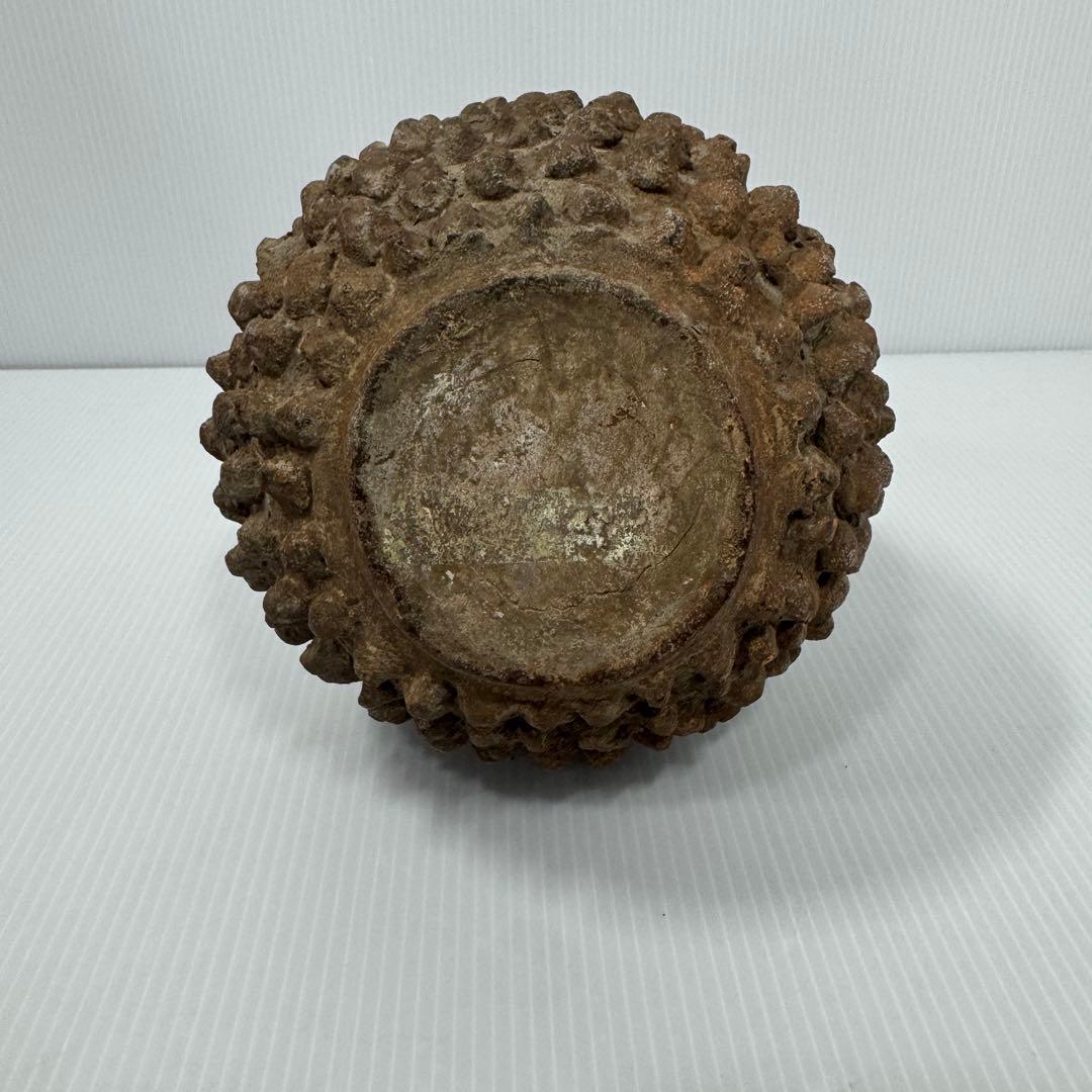 【希少】 アフリカ民芸風 ドリアン 土器 一輪挿し プリミティブアート オブジェ