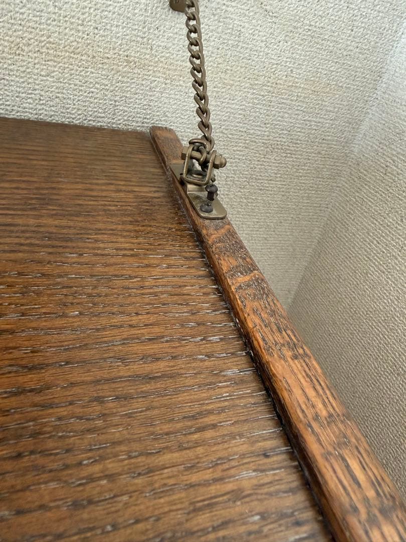 木製ガラス扉付き4段キャビネット ブックシェルフ