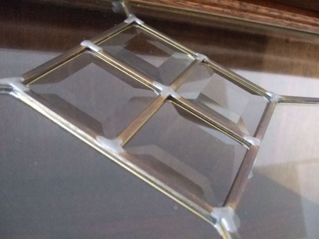 木製ガラス扉付き4段キャビネット ブックシェルフ