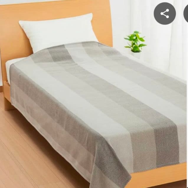 西川ウール100%毛布　インナーブランケットグレー