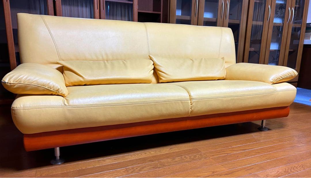 ソファ3人がけ 黄色