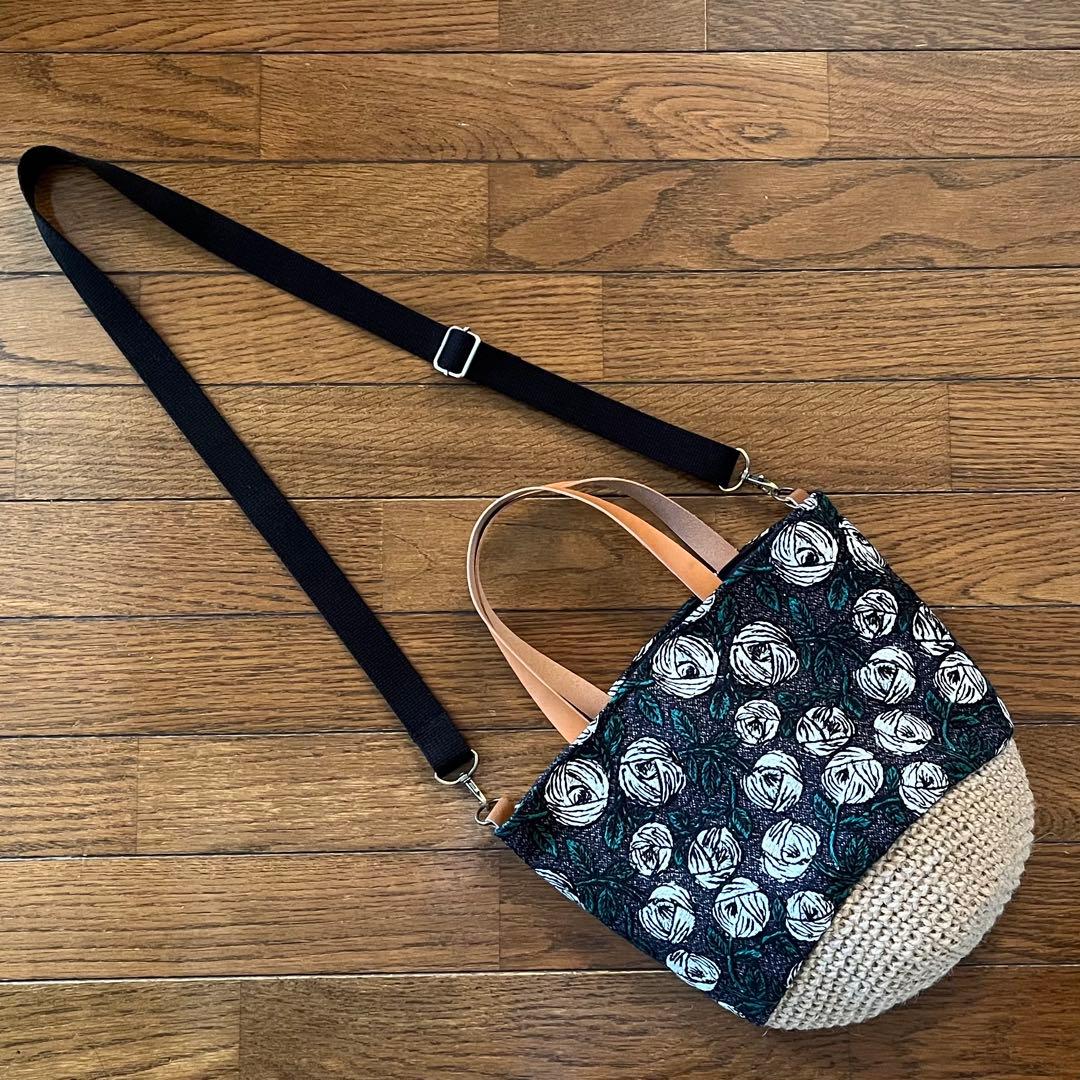 ハンドメイド ミナペルホネンrosyかごバック