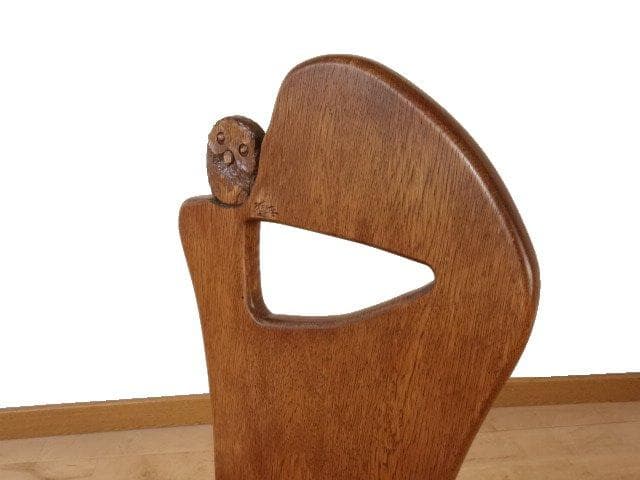 ふくろう　椅子　ダイニングチェアー　イスG　ナラ材　オーク色　勇峰工芸（新）