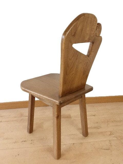 ふくろう　椅子　ダイニングチェアー　イスG　ナラ材　オーク色　勇峰工芸（新）