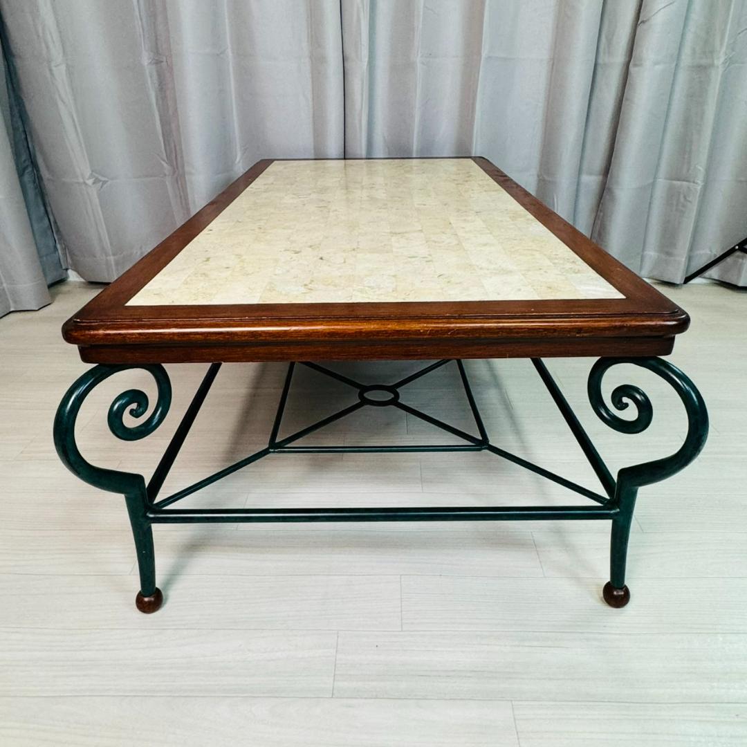 アンティーク マクタンストーン アイアン ローテーブル センターテーブル