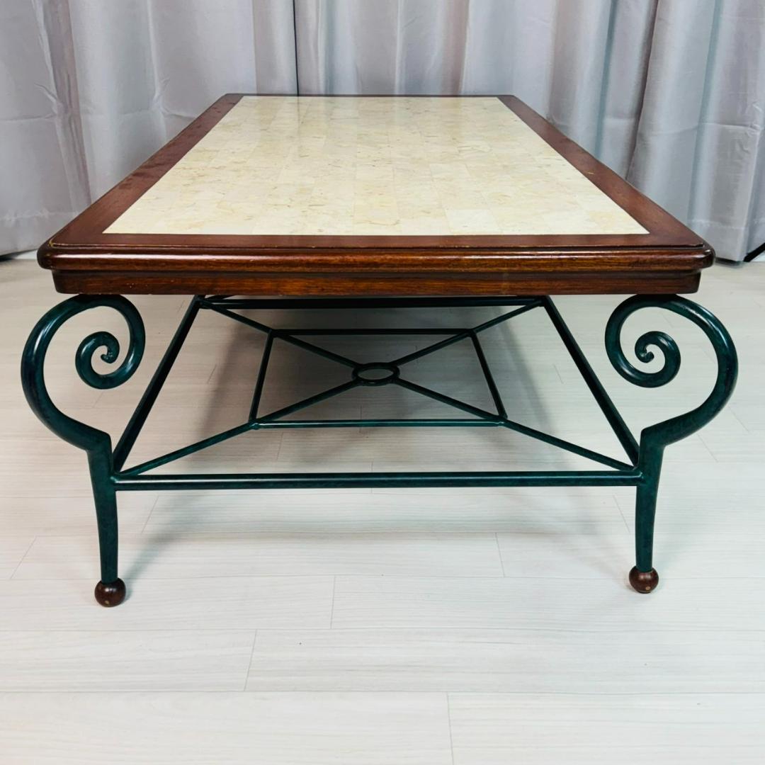 アンティーク マクタンストーン アイアン ローテーブル センターテーブル