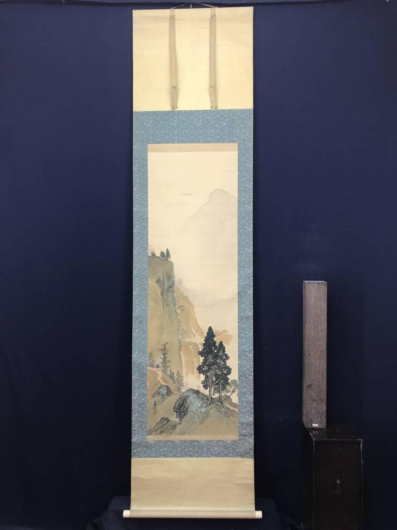 真作】西村秀岳/春山帰路図/山水図/掛軸/名家伝来/AC-326 - メルカリ