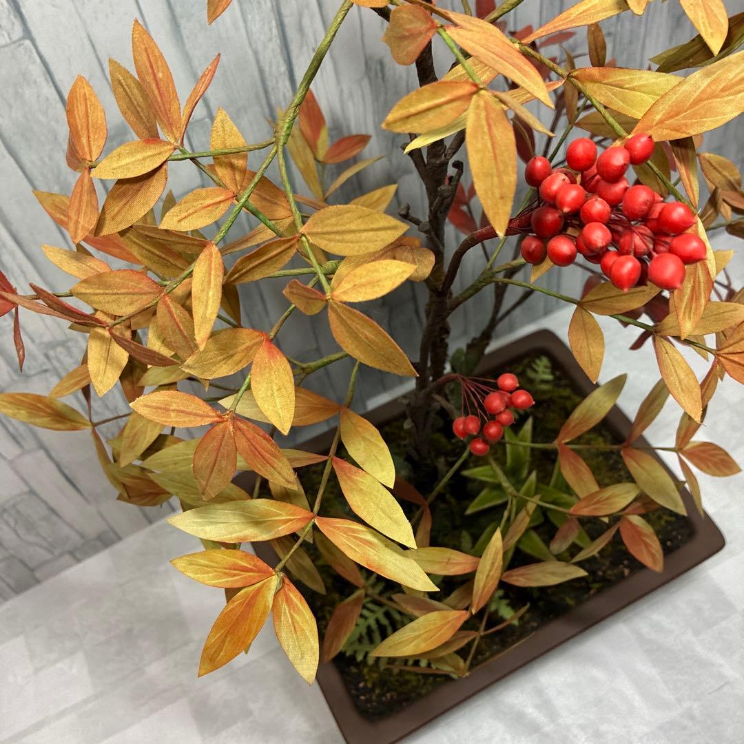 ナンテン 造花 インテリア 盆栽