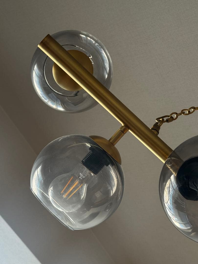 ゴールドクリアガラス8灯シーリングライト