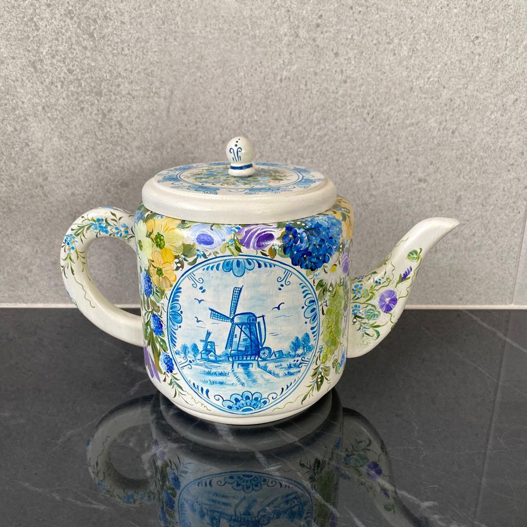 トールペイント(アッセンデルフト)木製ジョーロ置物