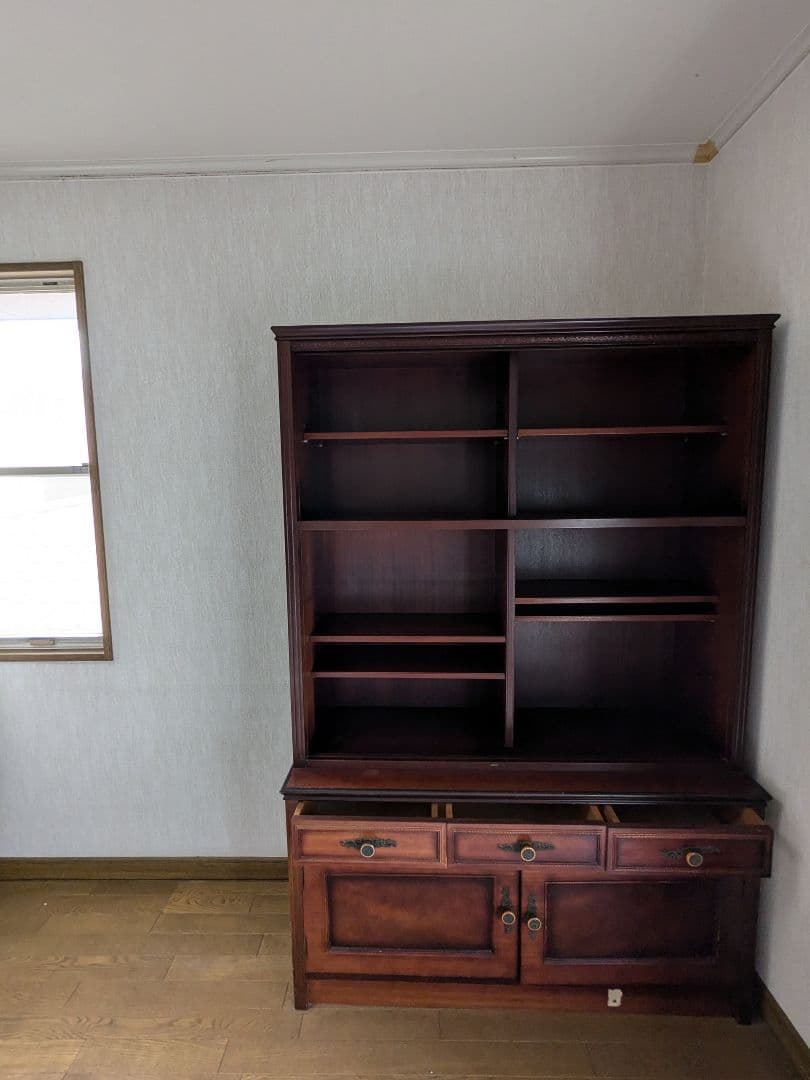 1/末まで限定お値下げ★☆アンティーク　天然無垢本棚　昭和レトロ　上下分割可能