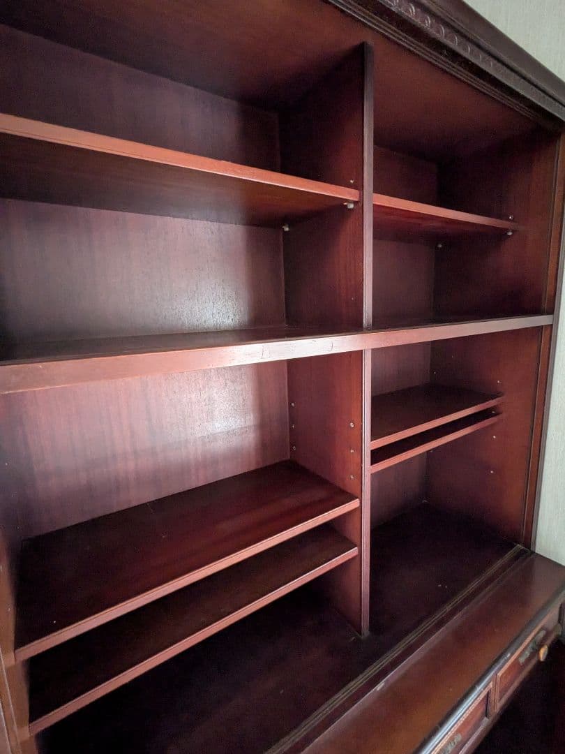 1/末まで限定お値下げ★☆アンティーク　天然無垢本棚　昭和レトロ　上下分割可能