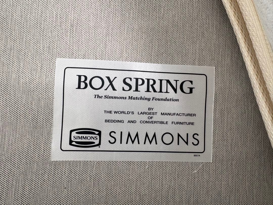 Simmons シングルスプリングマットレス ボックススプリング付き