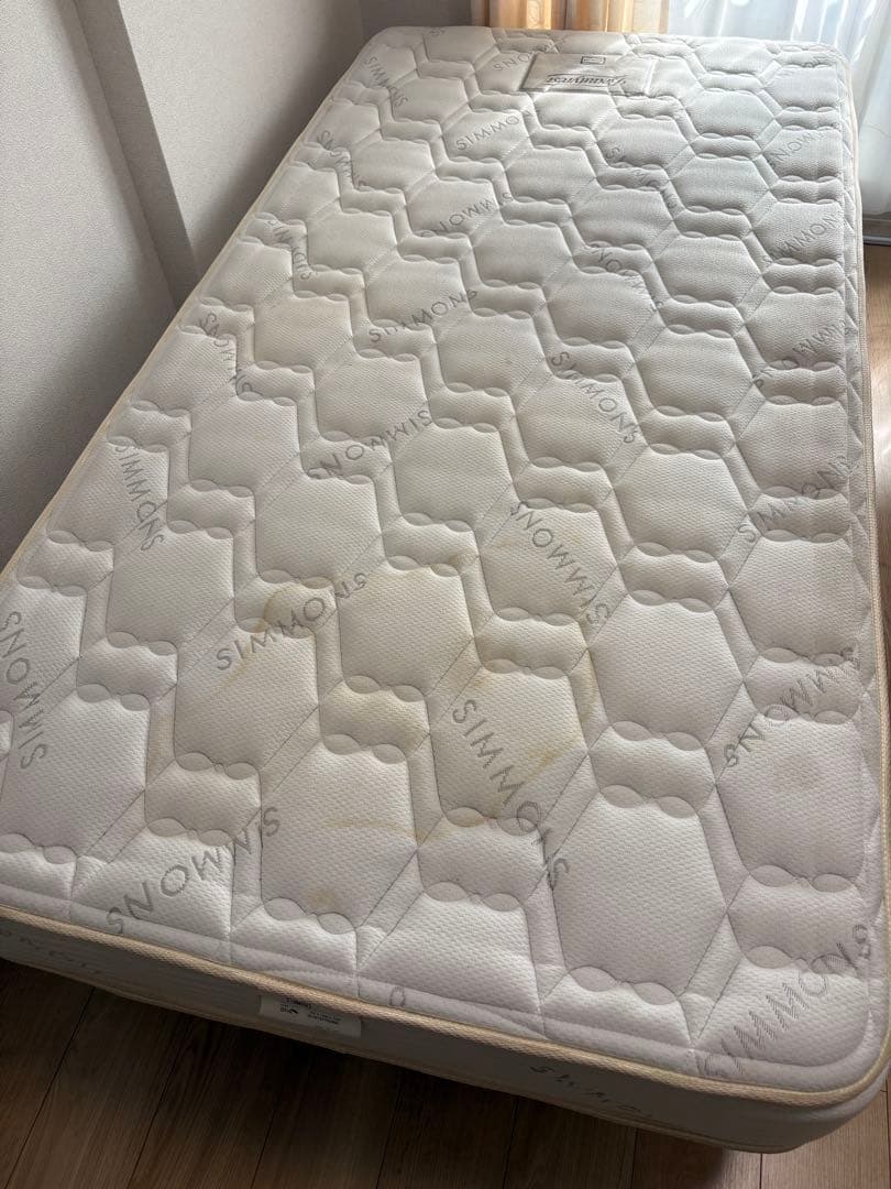 Simmons シングルスプリングマットレス ボックススプリング付き