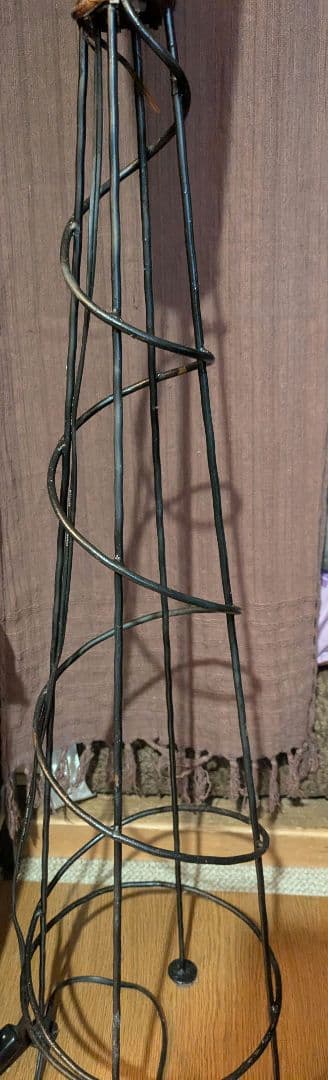 バンブーフロアトールランプ　ダークブラウン2台