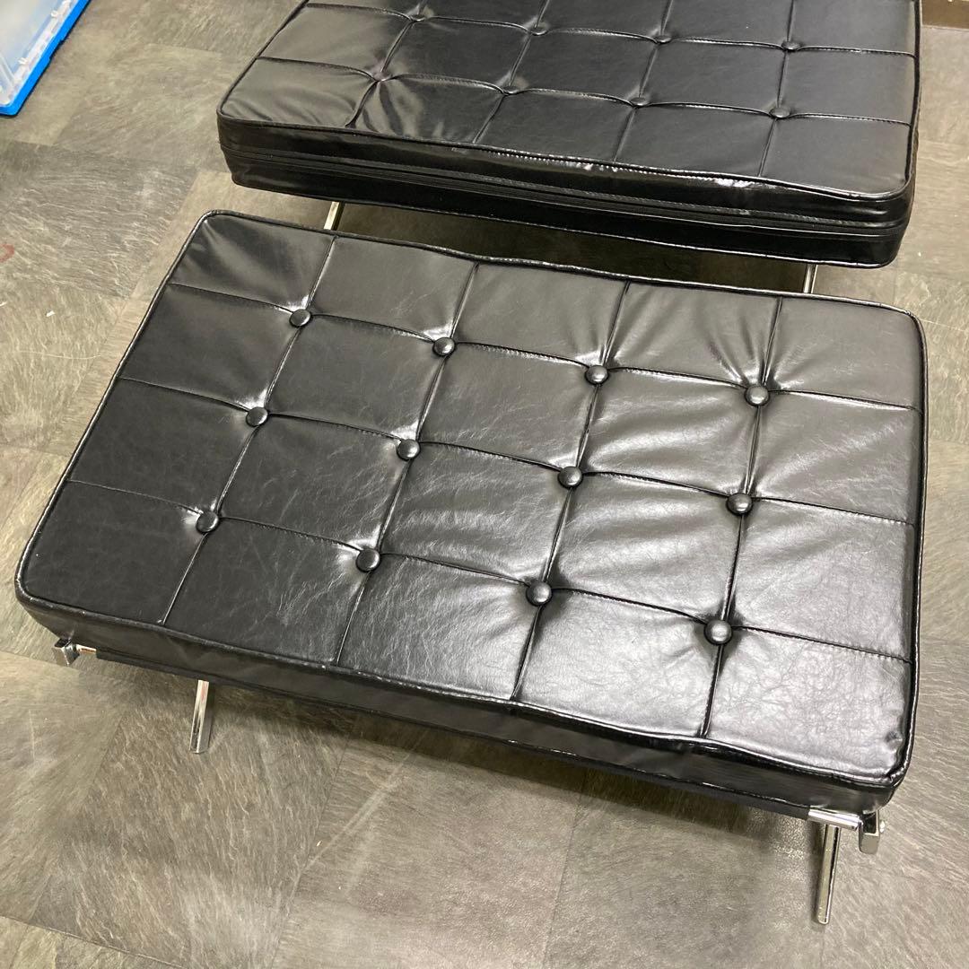 012603 バルセロナチェア 2点セット 1人掛けソファ ブラック組み立て式