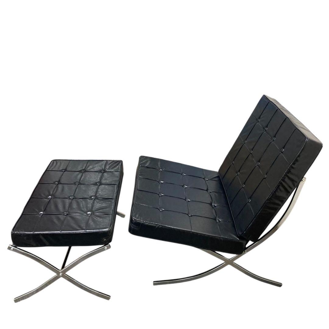 012603 バルセロナチェア 2点セット 1人掛けソファ ブラック組み立て式