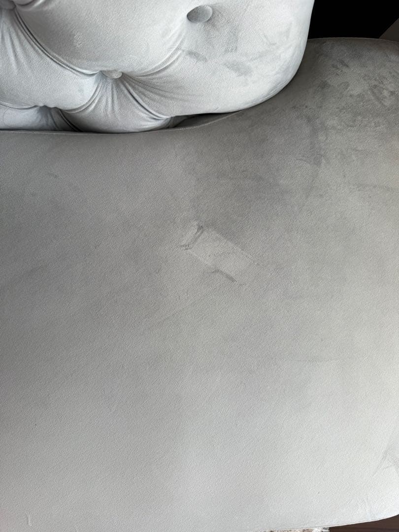 【used】グレー ボタン留めデザイン カウチソファ シャビーシック2way