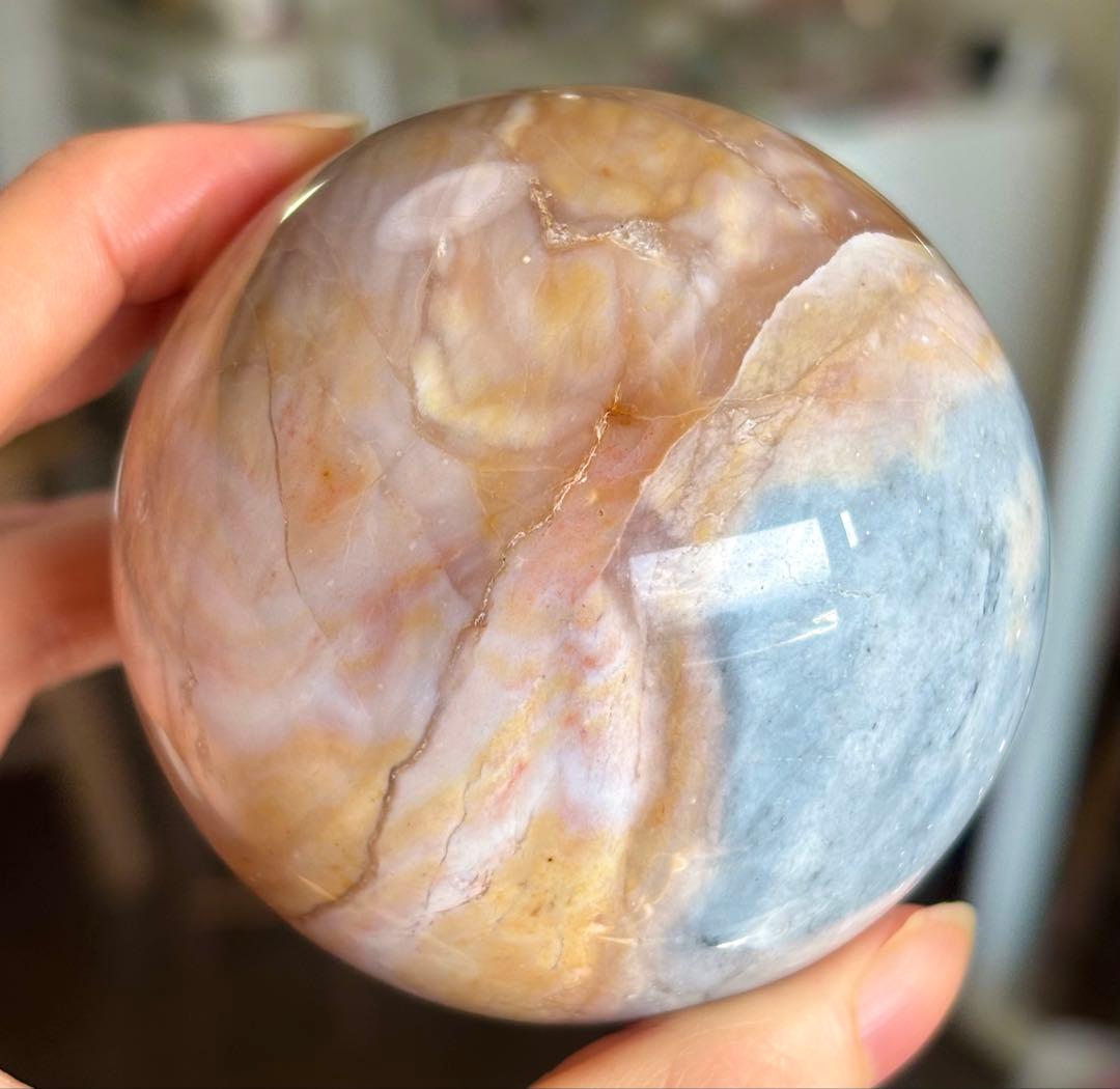 値下げ　レア高品質　ペトリファイドウッド　BIG スフィア　ブルーピンク　珪化木