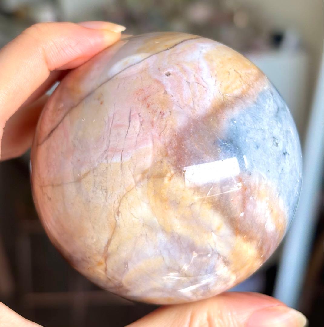 値下げ　レア高品質　ペトリファイドウッド　BIG スフィア　ブルーピンク　珪化木