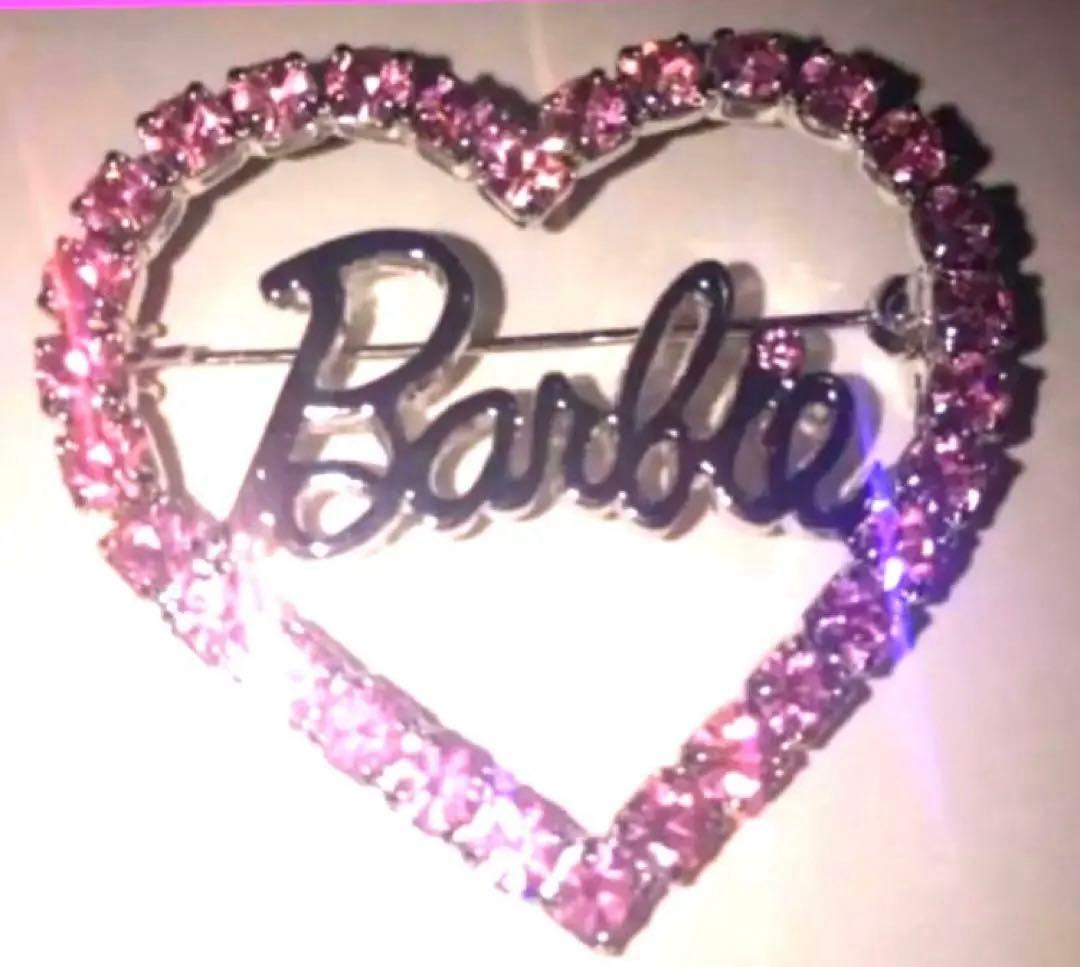 ★Barbie★レア！バービー ピンク ブローチ キラキラ ハート アクセサリー