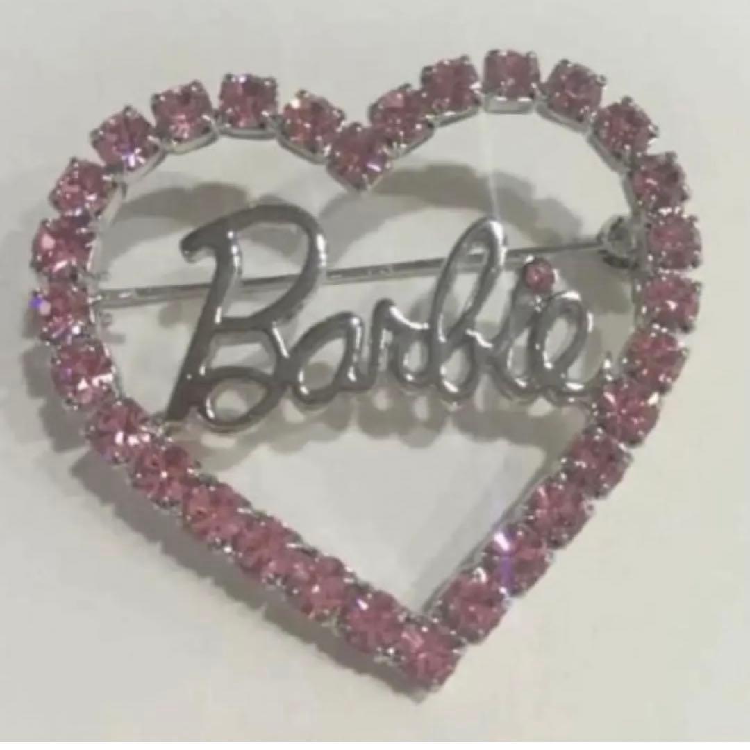 ★Barbie★レア！バービー ピンク ブローチ キラキラ ハート アクセサリー
