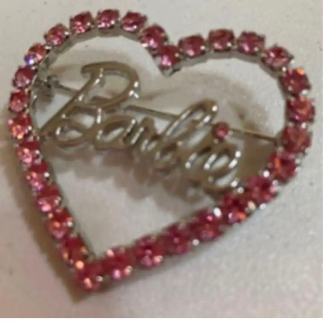 ★Barbie★レア！バービー ピンク ブローチ キラキラ ハート アクセサリー