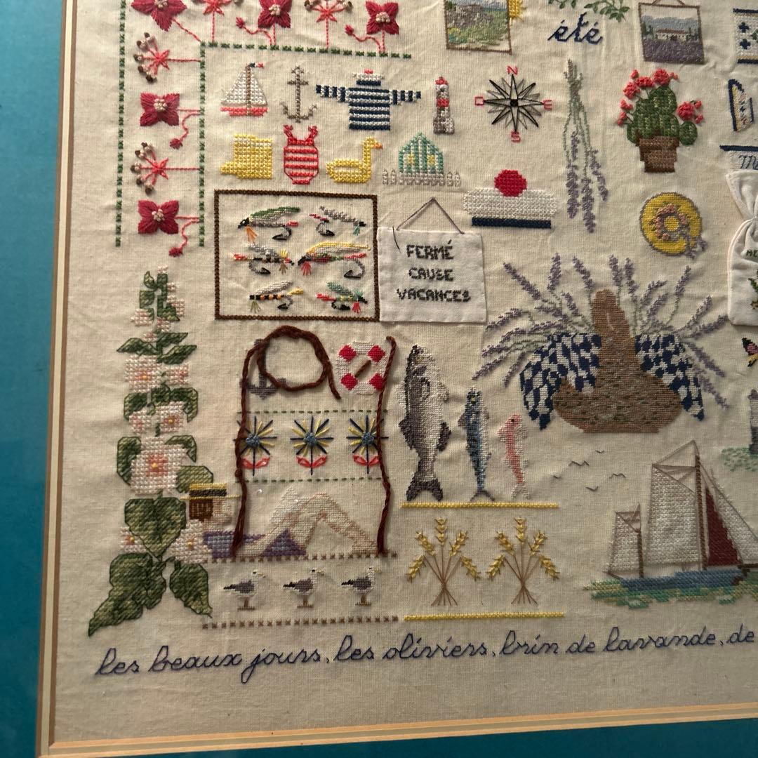 夏の風景 刺繍額装済み