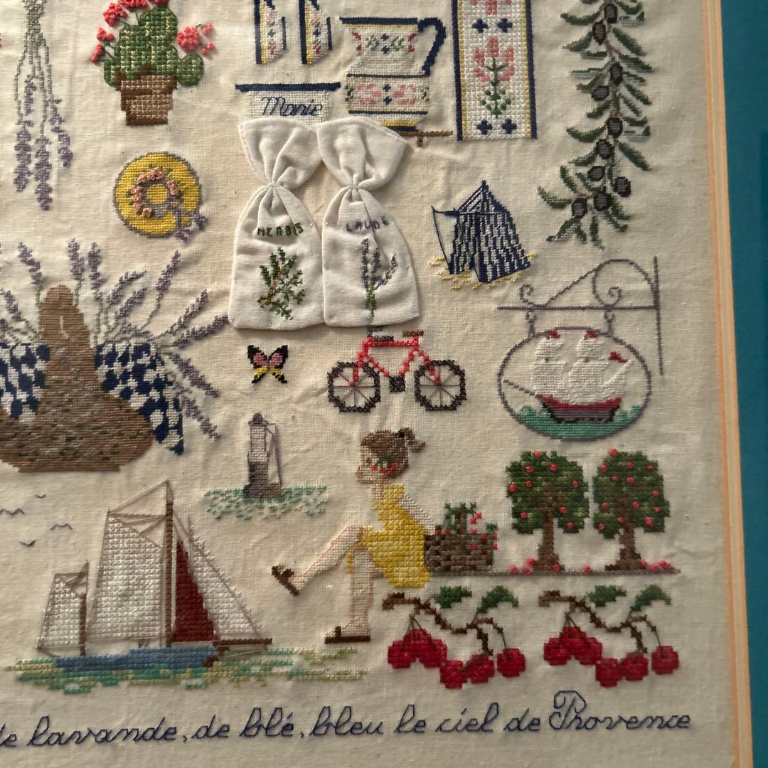 夏の風景 刺繍額装済み