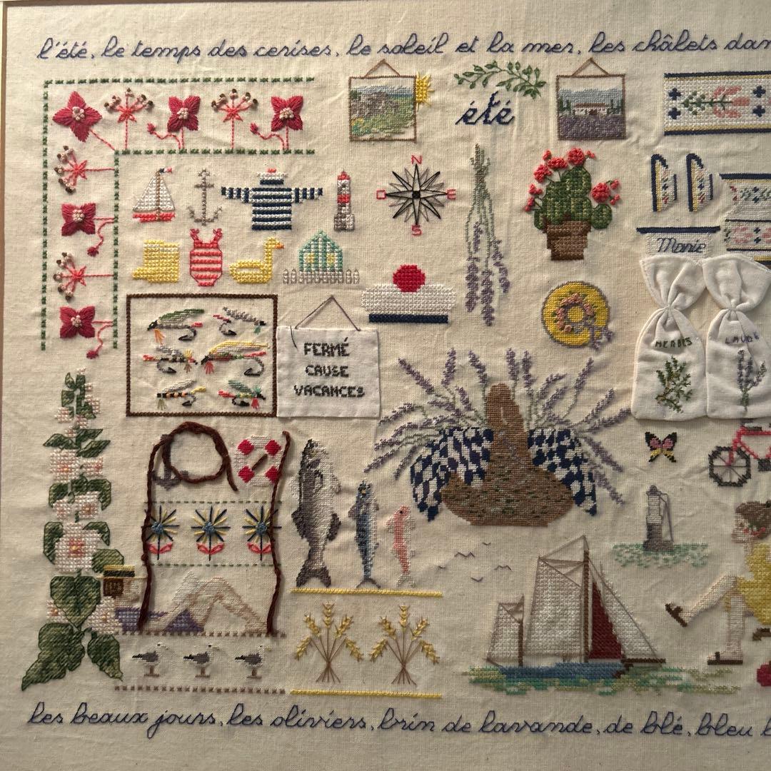 夏の風景 刺繍額装済み