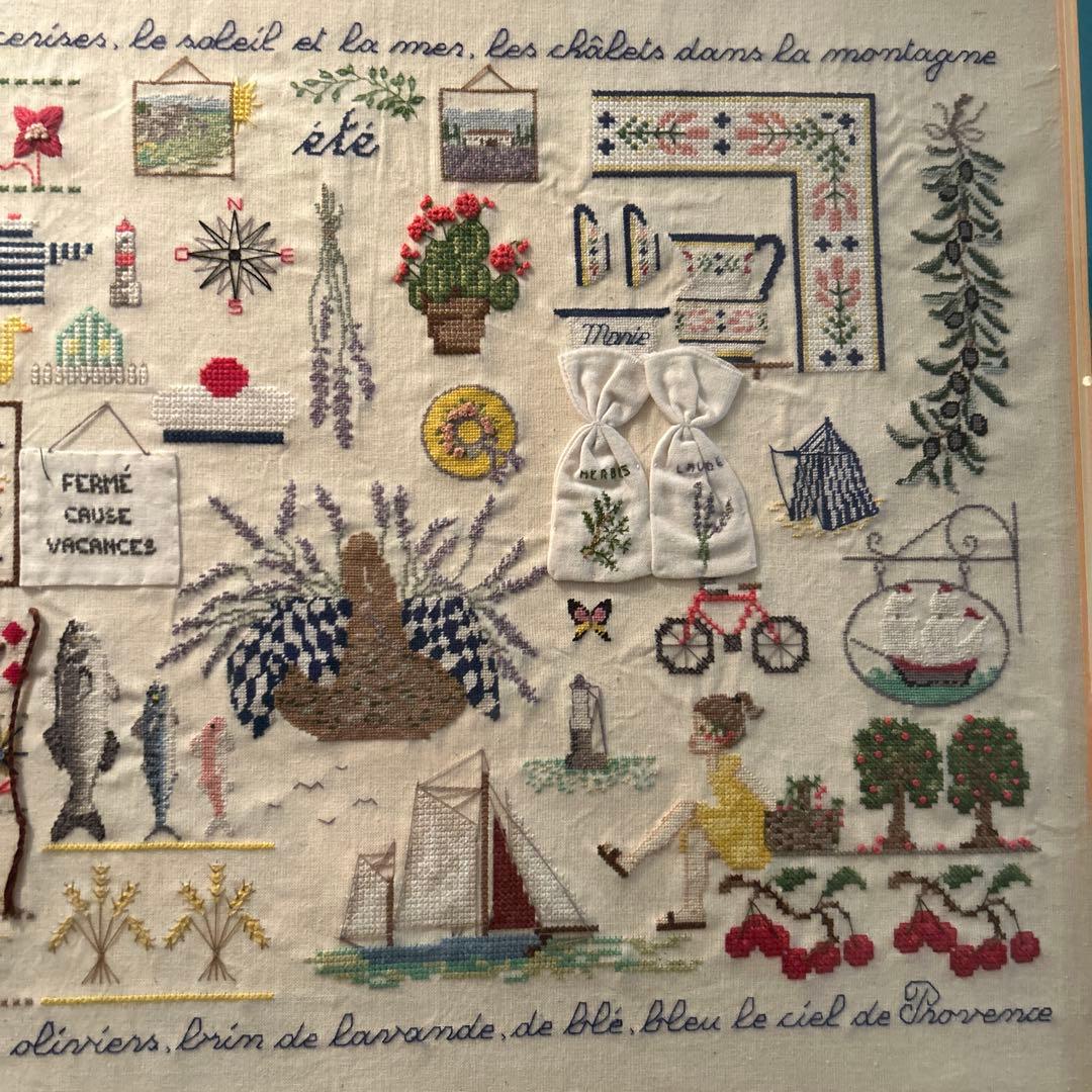 夏の風景 刺繍額装済み