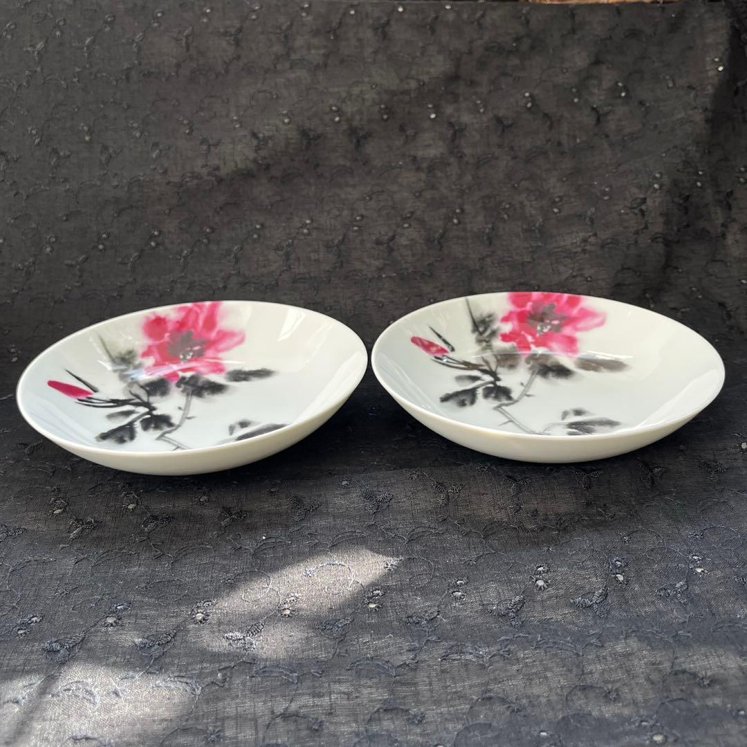 ノリタケ 伊勢丹 内山雨海 墨絵 薔薇 平皿と深皿セット - メルカリ