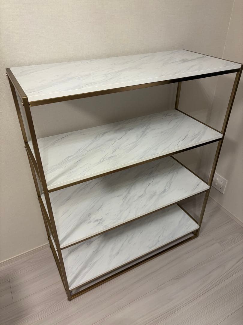 LOWYA オープンシェルフ ゴールド 大理石調