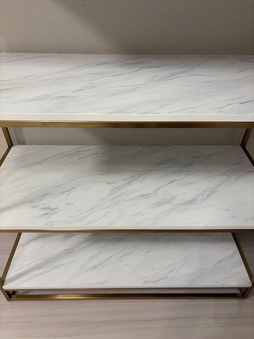 LOWYA オープンシェルフ ゴールド 大理石調