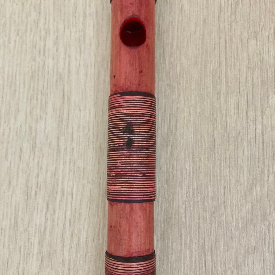 【極美品】高級篠笛 志孝管 古典調 四本調子 赤拭漆 半重巻 七つ穴