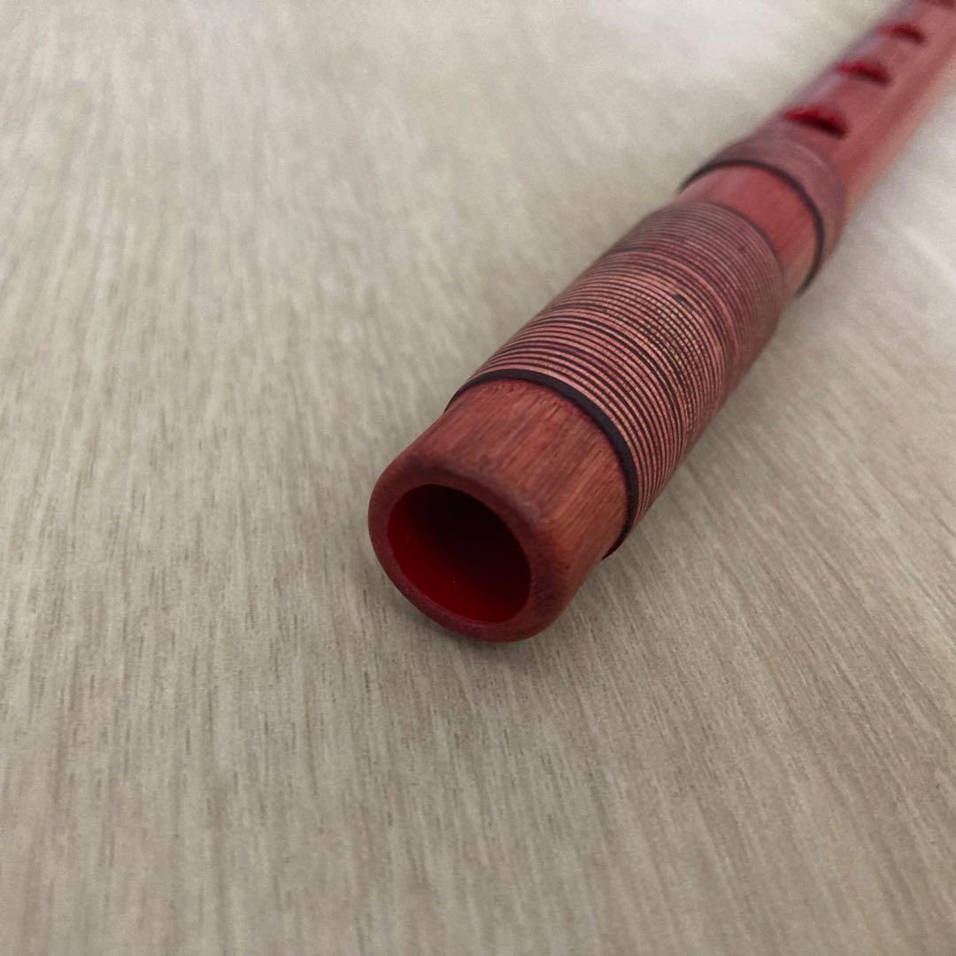 【極美品】高級篠笛 志孝管 古典調 四本調子 赤拭漆 半重巻 七つ穴
