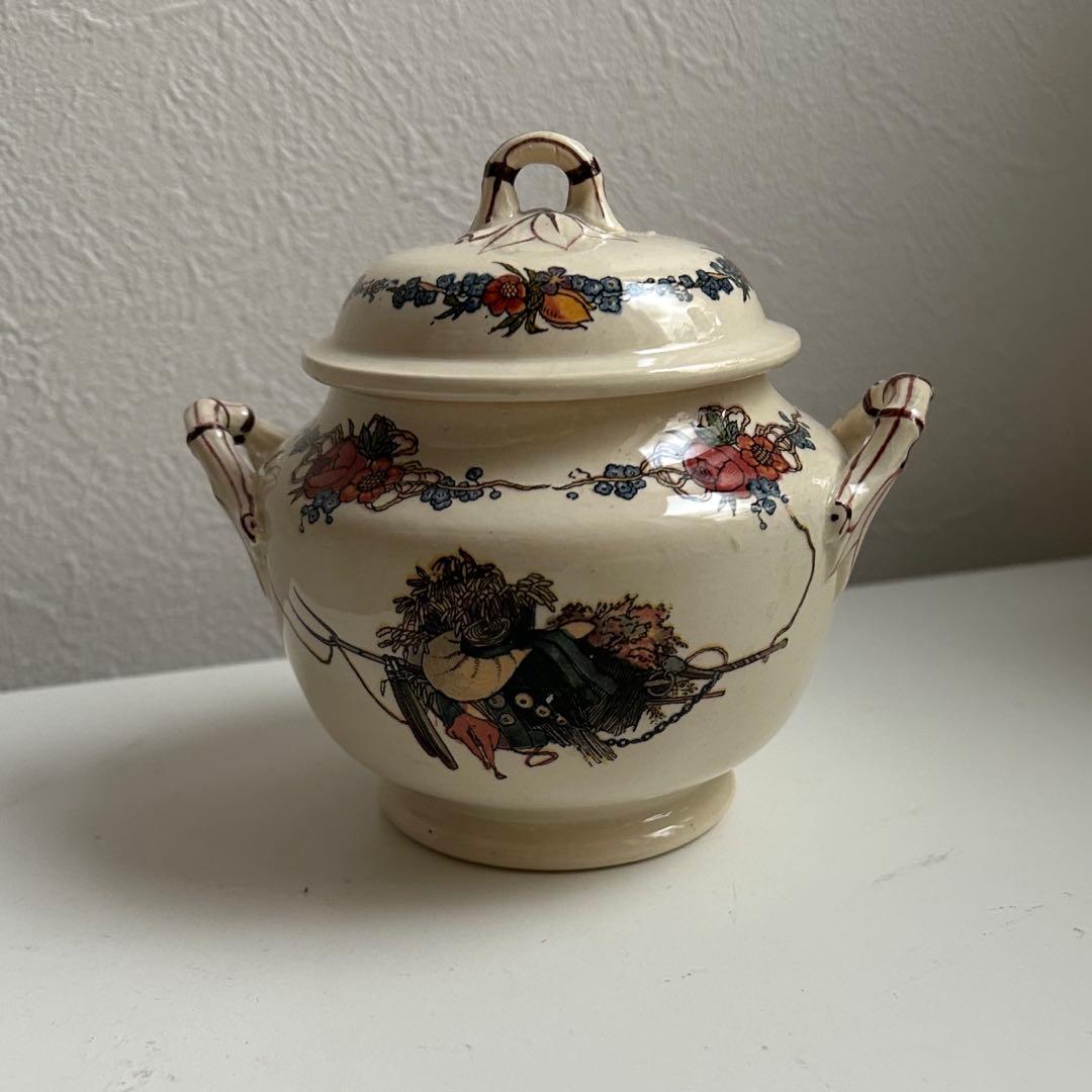 フランスアンティーク サルグミンヌ オベルネ シュガーポット