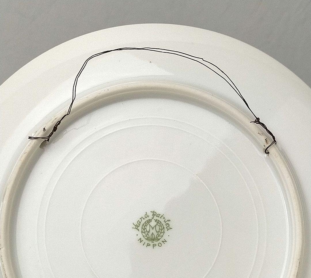 美品★オールドノリタケ 川辺 乾拭き屋根 田園風景絵 皿