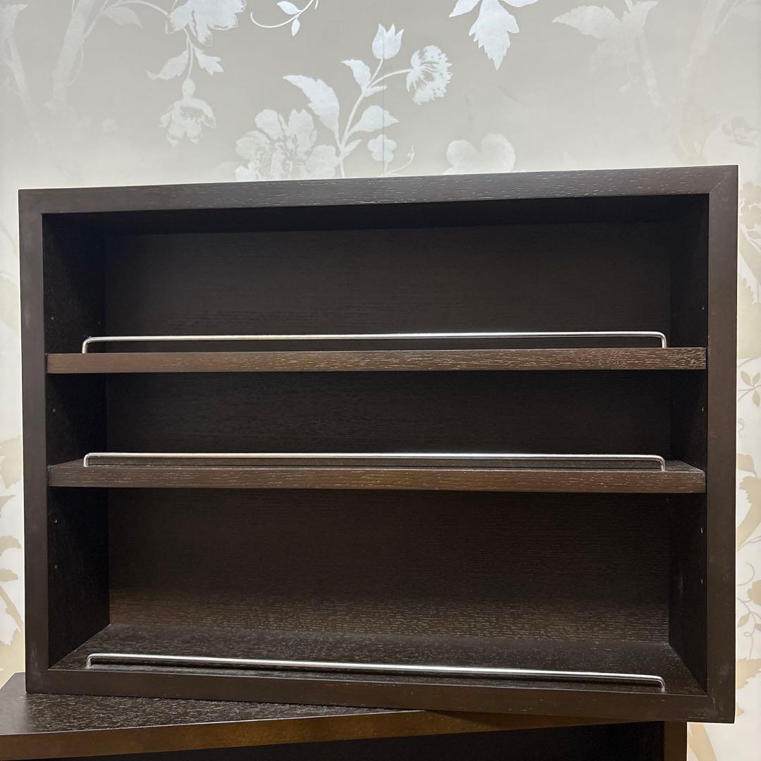 無印良品 壁に付けられる家具 廃盤 棚 箱 3段 ウォールナット