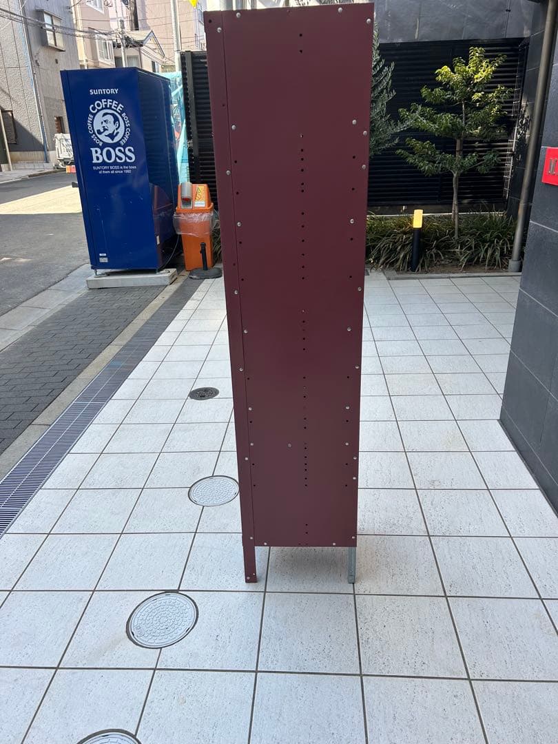 zzz　LYON リヨン 2段 スチールロッカー えんじ色