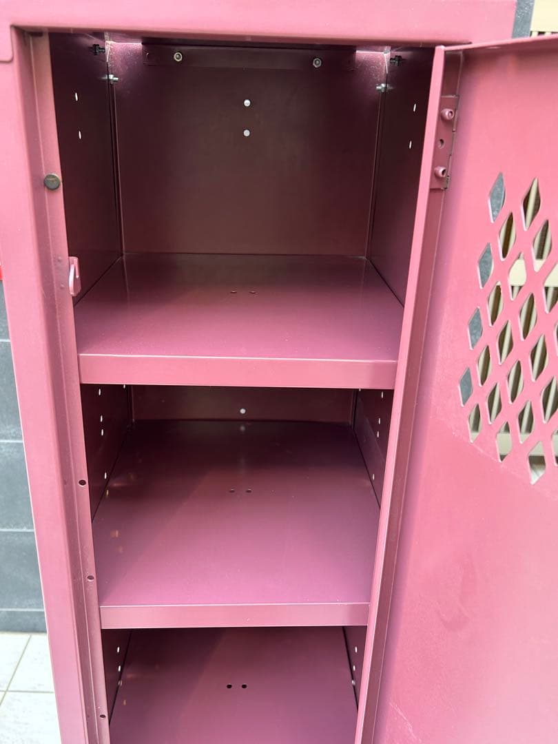 zzz　LYON リヨン 2段 スチールロッカー えんじ色