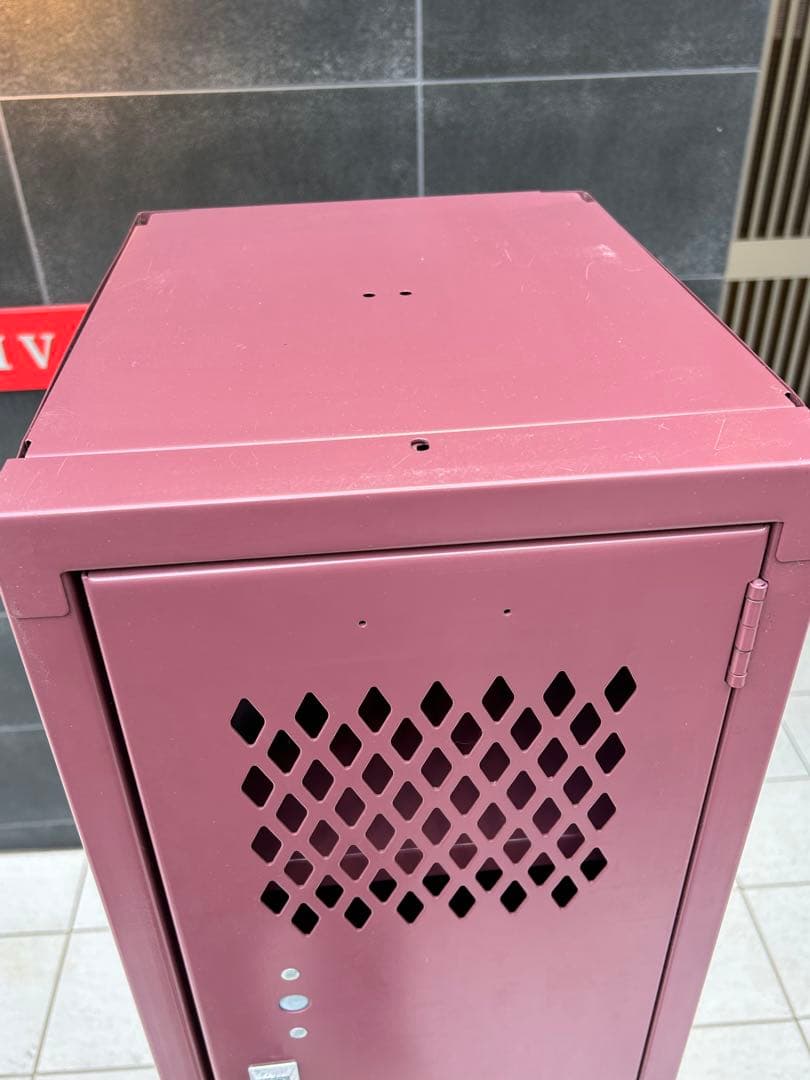 zzz　LYON リヨン 2段 スチールロッカー えんじ色