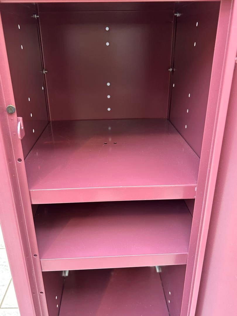 zzz　LYON リヨン 2段 スチールロッカー えんじ色