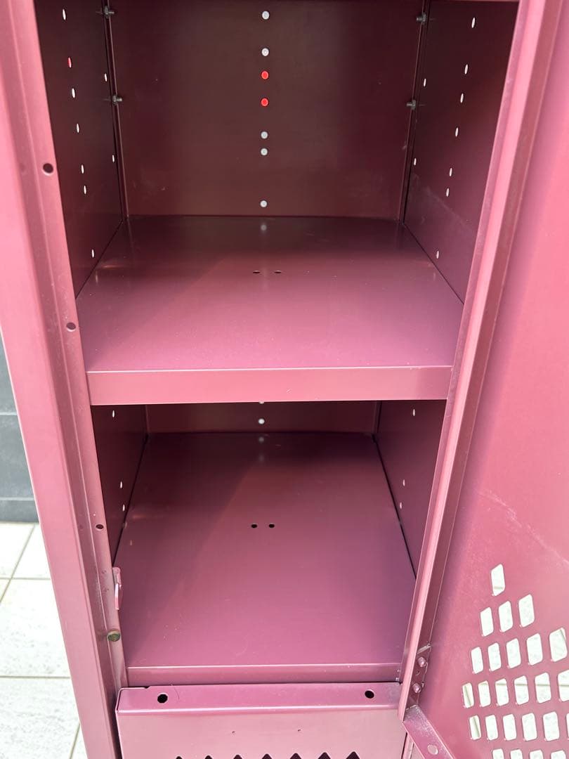 zzz　LYON リヨン 2段 スチールロッカー えんじ色