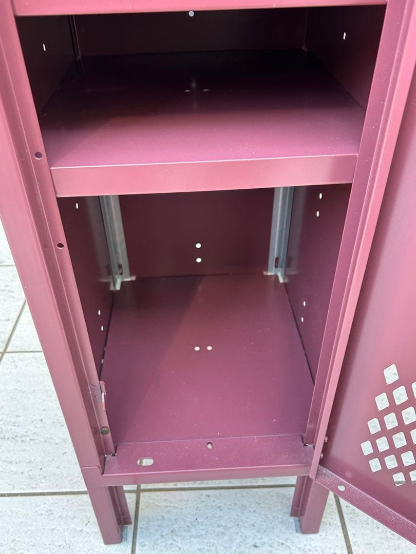 zzz　LYON リヨン 2段 スチールロッカー えんじ色