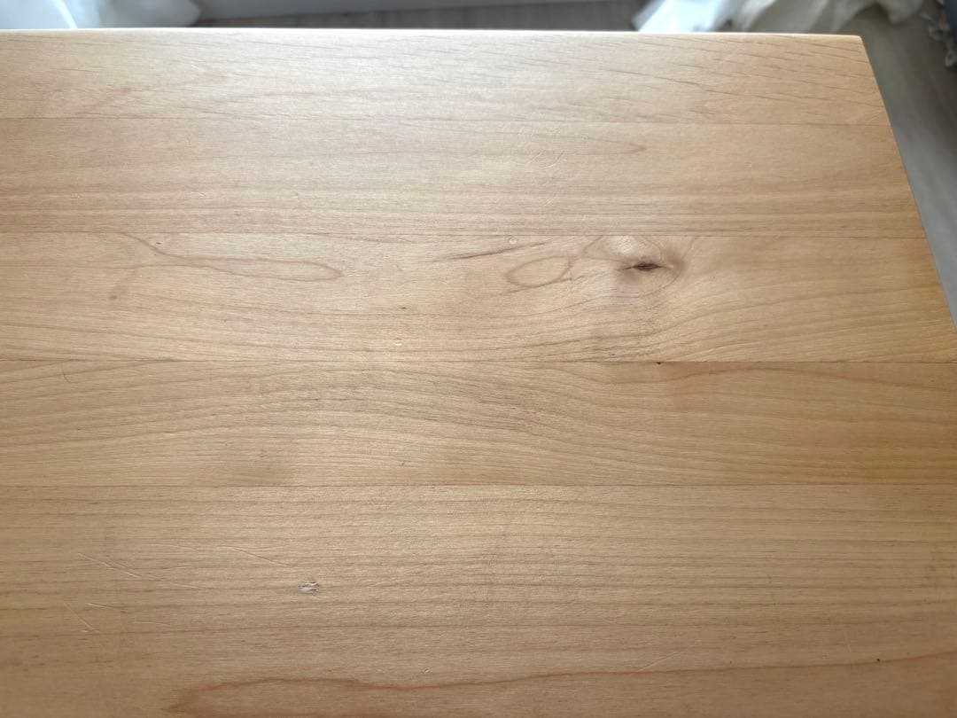 アルダー材　机　 オイル塗装　引き出し付き